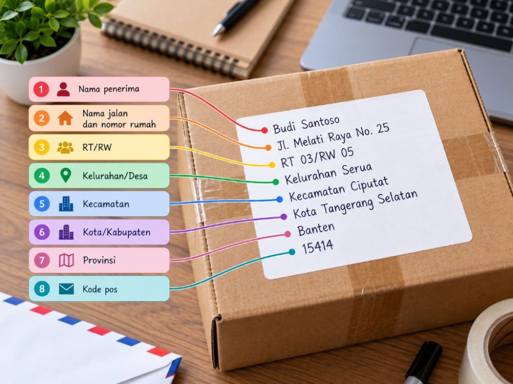 Urutan Penulisan Alamat dari RTRW sampai Kode Pos